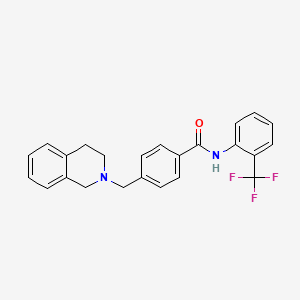 molecular formula C24H21F3N2O B3480314 4-(3,4-dihydro-2(1H)-isoquinolinylmethyl)-N-[2-(trifluoromethyl)phenyl]benzamide 