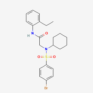 molecular formula C22H27BrN2O3S B3480328 N~2~-[(4-bromophenyl)sulfonyl]-N~2~-cyclohexyl-N~1~-(2-ethylphenyl)glycinamide 