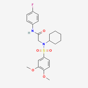 molecular formula C22H27FN2O5S B3480334 N~2~-cyclohexyl-N~2~-[(3,4-dimethoxyphenyl)sulfonyl]-N~1~-(4-fluorophenyl)glycinamide 