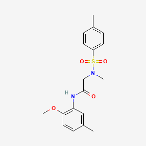 molecular formula C18H22N2O4S B3480341 N~1~-(2-methoxy-5-methylphenyl)-N~2~-methyl-N~2~-[(4-methylphenyl)sulfonyl]glycinamide 