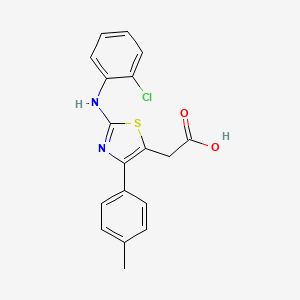 molecular formula C18H15ClN2O2S B3480354 [2-[(2-chlorophenyl)amino]-4-(4-methylphenyl)-1,3-thiazol-5-yl]acetic acid 