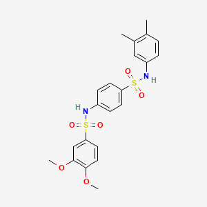 molecular formula C22H24N2O6S2 B3480364 N-(4-{[(3,4-dimethylphenyl)amino]sulfonyl}phenyl)-3,4-dimethoxybenzenesulfonamide 