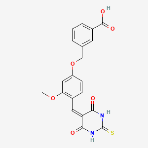 3-({4-[(4,6-dioxo-2-thioxotetrahydro-5(2H)-pyrimidinylidene)methyl]-3-methoxyphenoxy}methyl)benzoic acid