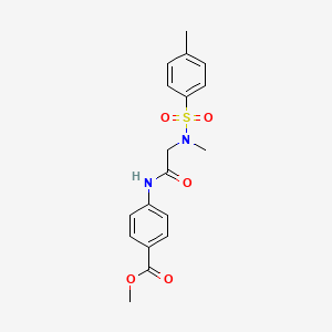 molecular formula C18H20N2O5S B3480375 methyl 4-({N-methyl-N-[(4-methylphenyl)sulfonyl]glycyl}amino)benzoate 