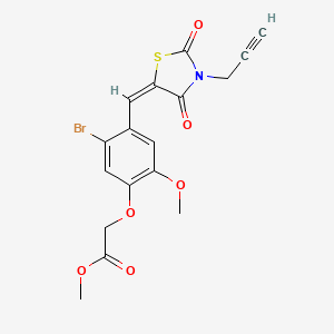 molecular formula C17H14BrNO6S B3480395 methyl (5-bromo-4-{[2,4-dioxo-3-(2-propyn-1-yl)-1,3-thiazolidin-5-ylidene]methyl}-2-methoxyphenoxy)acetate 