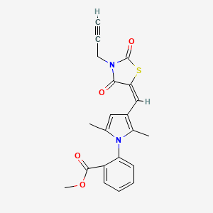 molecular formula C21H18N2O4S B3480403 methyl 2-(3-{[2,4-dioxo-3-(2-propyn-1-yl)-1,3-thiazolidin-5-ylidene]methyl}-2,5-dimethyl-1H-pyrrol-1-yl)benzoate 