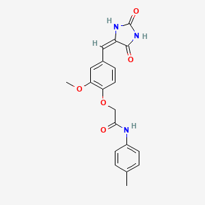 molecular formula C20H19N3O5 B3480412 2-{4-[(2,5-dioxo-4-imidazolidinylidene)methyl]-2-methoxyphenoxy}-N-(4-methylphenyl)acetamide 