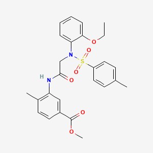 molecular formula C26H28N2O6S B3480433 methyl 3-({N-(2-ethoxyphenyl)-N-[(4-methylphenyl)sulfonyl]glycyl}amino)-4-methylbenzoate 