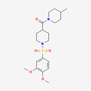 molecular formula C20H30N2O5S B3480440 1-[(3,4-dimethoxyphenyl)sulfonyl]-4-[(4-methyl-1-piperidinyl)carbonyl]piperidine 
