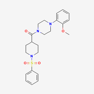 molecular formula C23H29N3O4S B3480448 1-(2-methoxyphenyl)-4-{[1-(phenylsulfonyl)-4-piperidinyl]carbonyl}piperazine 