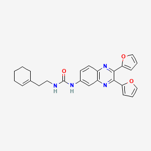 molecular formula C25H24N4O3 B3480464 N-[2-(1-cyclohexen-1-yl)ethyl]-N'-(2,3-di-2-furyl-6-quinoxalinyl)urea 