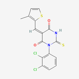 molecular formula C16H10Cl2N2O2S2 B3480467 1-(2,3-dichlorophenyl)-5-[(3-methyl-2-thienyl)methylene]-2-thioxodihydro-4,6(1H,5H)-pyrimidinedione 