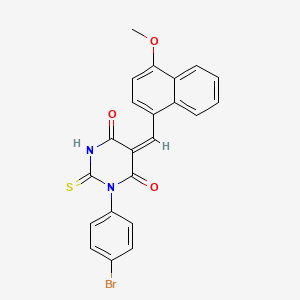molecular formula C22H15BrN2O3S B3480469 1-(4-bromophenyl)-5-[(4-methoxy-1-naphthyl)methylene]-2-thioxodihydro-4,6(1H,5H)-pyrimidinedione 