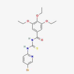 molecular formula C19H22BrN3O4S B3480475 N-{[(5-bromo-2-pyridinyl)amino]carbonothioyl}-3,4,5-triethoxybenzamide 
