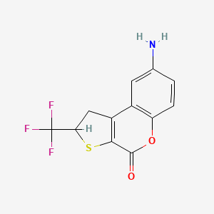 molecular formula C12H8F3NO2S B3480482 8-amino-2-(trifluoromethyl)-1,2-dihydro-4H-thieno[2,3-c]chromen-4-one 
