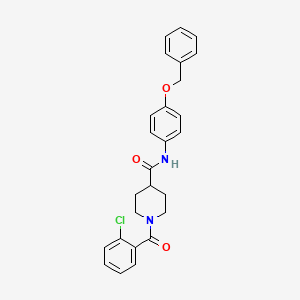 molecular formula C26H25ClN2O3 B3480499 N-[4-(benzyloxy)phenyl]-1-(2-chlorobenzoyl)-4-piperidinecarboxamide 