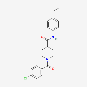 molecular formula C21H23ClN2O2 B3480500 1-(4-chlorobenzoyl)-N-(4-ethylphenyl)-4-piperidinecarboxamide 