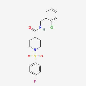 molecular formula C19H20ClFN2O3S B3480516 N-(2-chlorobenzyl)-1-[(4-fluorophenyl)sulfonyl]-4-piperidinecarboxamide 