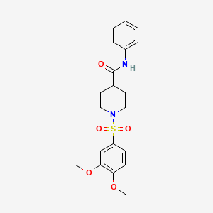 molecular formula C20H24N2O5S B3480519 1-[(3,4-dimethoxyphenyl)sulfonyl]-N-phenyl-4-piperidinecarboxamide 