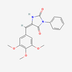 molecular formula C19H18N2O5 B3480554 3-phenyl-5-(3,4,5-trimethoxybenzylidene)-2,4-imidazolidinedione 