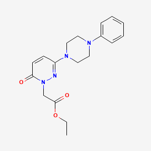 ethyl [6-oxo-3-(4-phenyl-1-piperazinyl)-1(6H)-pyridazinyl]acetate