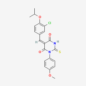 molecular formula C21H19ClN2O4S B3480570 5-(3-chloro-4-isopropoxybenzylidene)-1-(4-methoxyphenyl)-2-thioxodihydro-4,6(1H,5H)-pyrimidinedione 