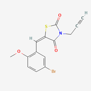 molecular formula C14H10BrNO3S B3480576 5-(5-bromo-2-methoxybenzylidene)-3-(2-propyn-1-yl)-1,3-thiazolidine-2,4-dione 