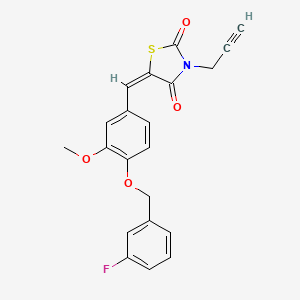 molecular formula C21H16FNO4S B3480581 5-{4-[(3-fluorobenzyl)oxy]-3-methoxybenzylidene}-3-(2-propyn-1-yl)-1,3-thiazolidine-2,4-dione 