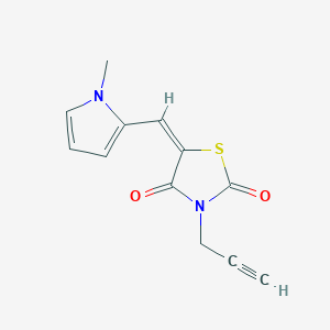 molecular formula C12H10N2O2S B3480598 5-[(1-methyl-1H-pyrrol-2-yl)methylene]-3-(2-propyn-1-yl)-1,3-thiazolidine-2,4-dione 