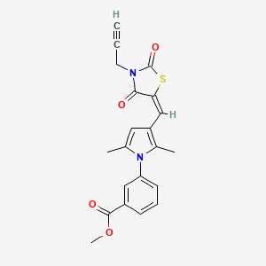 molecular formula C21H18N2O4S B3480606 methyl 3-(3-{[2,4-dioxo-3-(2-propyn-1-yl)-1,3-thiazolidin-5-ylidene]methyl}-2,5-dimethyl-1H-pyrrol-1-yl)benzoate 