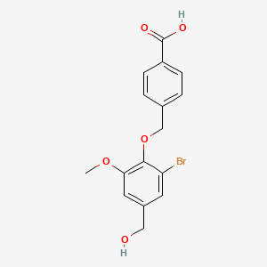 molecular formula C16H15BrO5 B3480612 4-{[2-bromo-4-(hydroxymethyl)-6-methoxyphenoxy]methyl}benzoic acid 