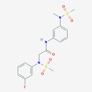molecular formula C17H20FN3O5S2 B3480635 N~2~-(3-fluorophenyl)-N~1~-{3-[methyl(methylsulfonyl)amino]phenyl}-N~2~-(methylsulfonyl)glycinamide 