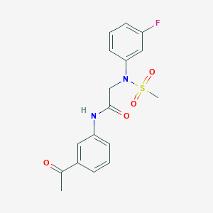 molecular formula C17H17FN2O4S B3480637 N~1~-(3-acetylphenyl)-N~2~-(3-fluorophenyl)-N~2~-(methylsulfonyl)glycinamide 