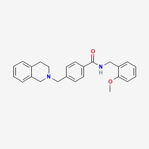 molecular formula C25H26N2O2 B3480641 4-(3,4-dihydro-2(1H)-isoquinolinylmethyl)-N-(2-methoxybenzyl)benzamide 