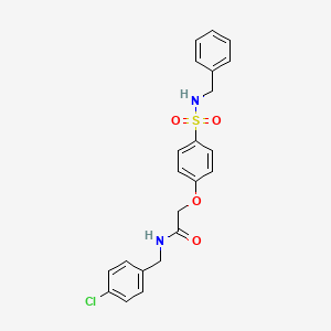 molecular formula C22H21ClN2O4S B3480646 2-{4-[(benzylamino)sulfonyl]phenoxy}-N-(4-chlorobenzyl)acetamide 