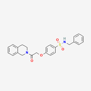 molecular formula C24H24N2O4S B3480659 N-benzyl-4-[2-(3,4-dihydro-2(1H)-isoquinolinyl)-2-oxoethoxy]benzenesulfonamide 