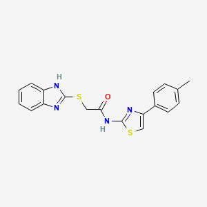 molecular formula C19H16N4OS2 B3480662 2-(1H-benzimidazol-2-ylthio)-N-[4-(4-methylphenyl)-1,3-thiazol-2-yl]acetamide 