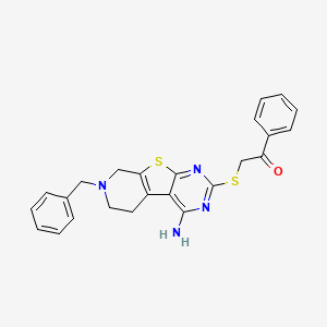 molecular formula C24H22N4OS2 B3480695 2-[(4-amino-7-benzyl-5,6,7,8-tetrahydropyrido[4',3':4,5]thieno[2,3-d]pyrimidin-2-yl)thio]-1-phenylethanone 