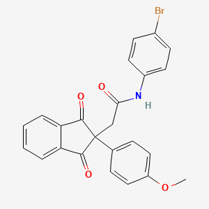 molecular formula C24H18BrNO4 B3480714 N-(4-bromophenyl)-2-[2-(4-methoxyphenyl)-1,3-dioxo-2,3-dihydro-1H-inden-2-yl]acetamide 