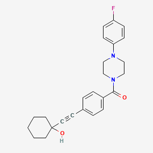 molecular formula C25H27FN2O2 B3480726 1-[(4-{[4-(4-fluorophenyl)-1-piperazinyl]carbonyl}phenyl)ethynyl]cyclohexanol 