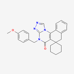 molecular formula C26H26N4O2 B3480759 4-(4-methoxybenzyl)-4H-spiro[benzo[h][1,2,4]triazolo[4,3-a]quinazoline-6,1'-cyclohexan]-5(7H)-one 