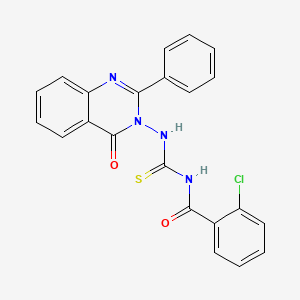 molecular formula C22H15ClN4O2S B3480766 2-chloro-N-{[(4-oxo-2-phenyl-3(4H)-quinazolinyl)amino]carbonothioyl}benzamide 