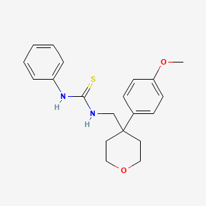 molecular formula C20H24N2O2S B3480772 N-{[4-(4-methoxyphenyl)tetrahydro-2H-pyran-4-yl]methyl}-N'-phenylthiourea 