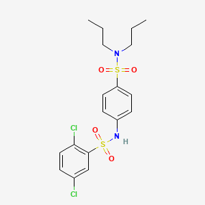 molecular formula C18H22Cl2N2O4S2 B3480786 2,5-dichloro-N-{4-[(dipropylamino)sulfonyl]phenyl}benzenesulfonamide 