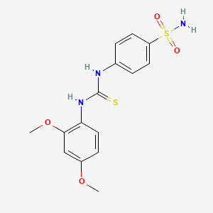 molecular formula C15H17N3O4S2 B3480796 4-({[(2,4-dimethoxyphenyl)amino]carbonothioyl}amino)benzenesulfonamide 