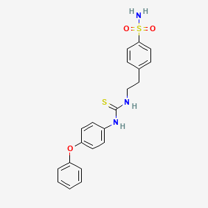 molecular formula C21H21N3O3S2 B3480803 4-[2-({[(4-phenoxyphenyl)amino]carbonothioyl}amino)ethyl]benzenesulfonamide 