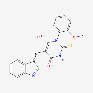 molecular formula C20H15N3O3S B3480814 5-(1H-indol-3-ylmethylene)-1-(2-methoxyphenyl)-2-thioxodihydro-4,6(1H,5H)-pyrimidinedione 