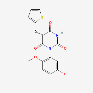 1-(2,5-dimethoxyphenyl)-5-(2-thienylmethylene)-2,4,6(1H,3H,5H)-pyrimidinetrione