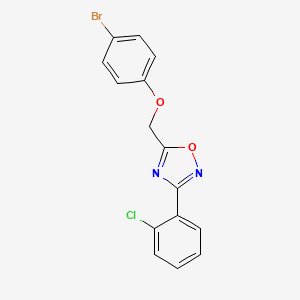 molecular formula C15H10BrClN2O2 B3480832 5-[(4-bromophenoxy)methyl]-3-(2-chlorophenyl)-1,2,4-oxadiazole 