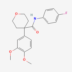 molecular formula C20H22FNO4 B3480852 4-(3,4-dimethoxyphenyl)-N-(4-fluorophenyl)tetrahydro-2H-pyran-4-carboxamide 